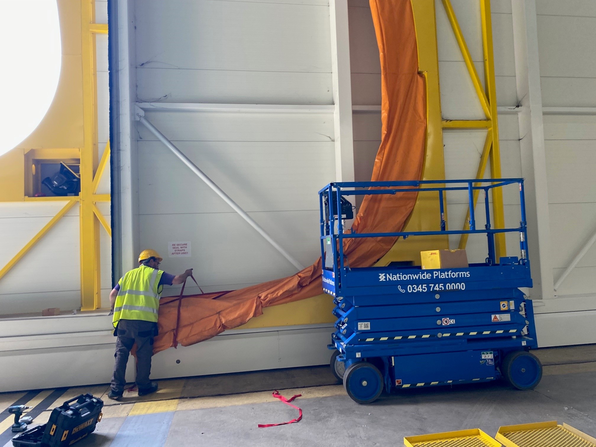 Hangar door seal repair at Brize Norton