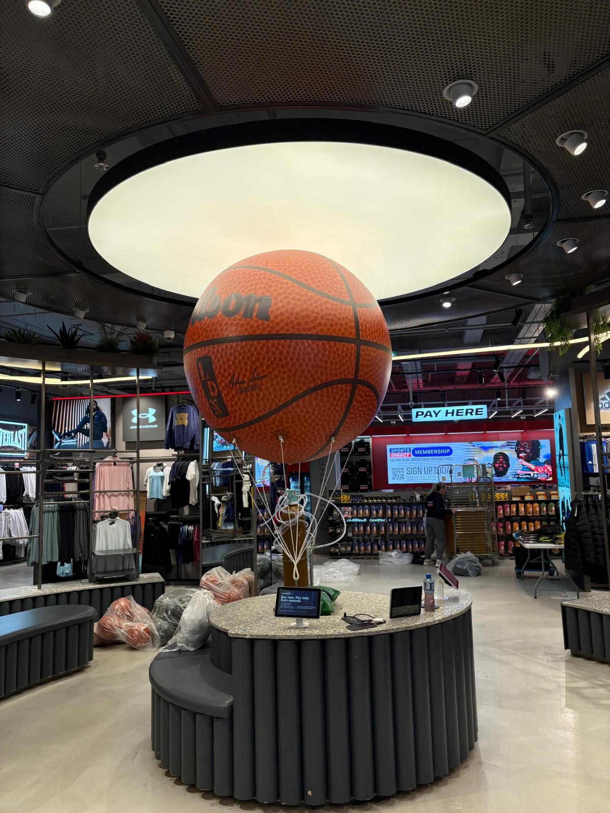 Sports Direct flies Wilson basketball inside Oxford Street store